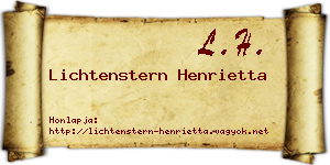 Lichtenstern Henrietta névjegykártya