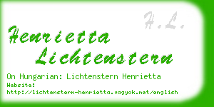 henrietta lichtenstern business card